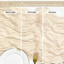 6/12 Pack Ivory Cheesecloth Table Runner 17 X 108 Inch Gauze Table Runner Fabric Semi Sheer Cheese Cloth Table Decoration Bulk For Rustic Romantic Wedding Shower Table Decoration - 象牙色 - 查看 4