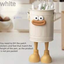 3个可爱卡通个性化笔筒，男女通用简约复古办公文具盒，适用于钢笔、画笔、牙刷、化妆刷、迷你垃圾桶，办公家居装饰，独特的儿童礼物，理想的家居学习用品，铅笔盒，包袋 - 彩色 - 查看 13