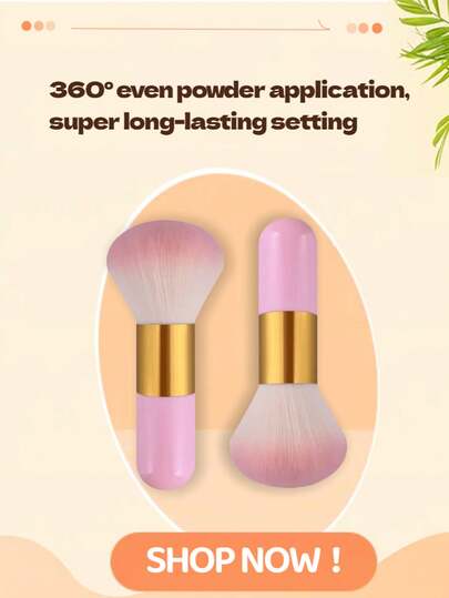 1PC Large - Sized Powder Brush, With Fluffy And Soft Hair, Perfect For Setting Makeup And Removing Excess Powder, Portable Design, Easy To Take On Business Trips And Travel, Suitable For Students Returning To School, Festival Gifting/Personal Use, A Must - Have For Makeup Enthusiasts