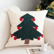 1 件圣诞氛围抱枕套，带彩色铃铛，适用于客厅沙发，奢华圣诞假日装饰抱枕套（不含枕芯）家居装饰 圣诞装饰 房间装饰 圣诞装饰 - 彩色 - 查看 6