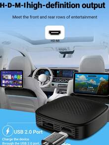 XUDA 新款五合一 Carplay Ai Box 支持 Hdni 高清输出、Android 14/Carplay/Android Auto/HiCar，并支持在四种操作系统之间切换 4+32GB/4+64GB 提供高性能、多功能、稳定流畅运行不间断，以及内置应用程序 - 黑色 - 查看 6