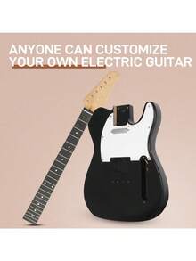 DIY 6 String TL Style Electric Guitar Kits With Mahogany Body Accessories Black - mặc định - Xem 6