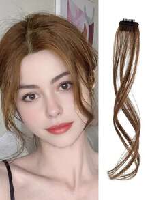 Wig Sintetis Jenggot Naga dengan Poni, Bentuk V, Sedikit Keriting, Secara Alami Mengubah Bentuk Wajah, Poni Bentuk V, Jepit Rambut, Hiasan Rambut - MultiWarna - View 10