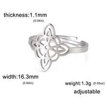 TEAMER 1pc Vintage Stainless Steel Multi-Layer Witch Knot Adjustable Ring, Unisex Fashion Lucky Commemorative Gift For Friends - Simple Series - View 11