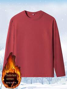 2pcs TAI TONG MIAO Men's Casual Solid Color Round Neck Long Sleeve Tops - Black - View 7