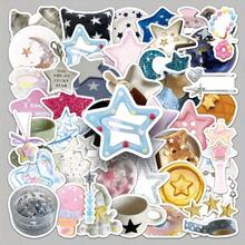 50 Cute And Creative Korean Star Series Graffiti Stickers - Waterproof PVC Stickers, Suitable For Suitcases, Phone Cases, Laptops, Helmets And Skateboards - Vivid Star And Moon Designs, With Inspiring Quotes, DIY Decorative Stickers, Cute Stickers, Laptop Decorations, Joke Designs, Durable Stickers, Korean Stickers, Travel Stickers, Geometric Decorative Stickers Cute Blue Stickers, Stickers, Scrapbook Supplies, Diary Stickers, Diary Supplies, Diary Stickers - 1 - Xem 2