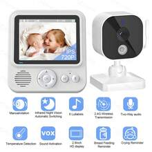婴儿监视器无线2.8英寸4倍变焦液晶屏监控视频智能婴儿摄像头保护双向语音夜视摄像头