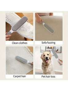 Reusable Manual Static Electricity Pet Hair Remover Brush - Suitable For Cats, Perfect For Cleaning Clothes, Sofa, Furniture And Carpets, Made Of Durable Polypropylene Material, No Power Needed, Pet Hair Cleaning Tool