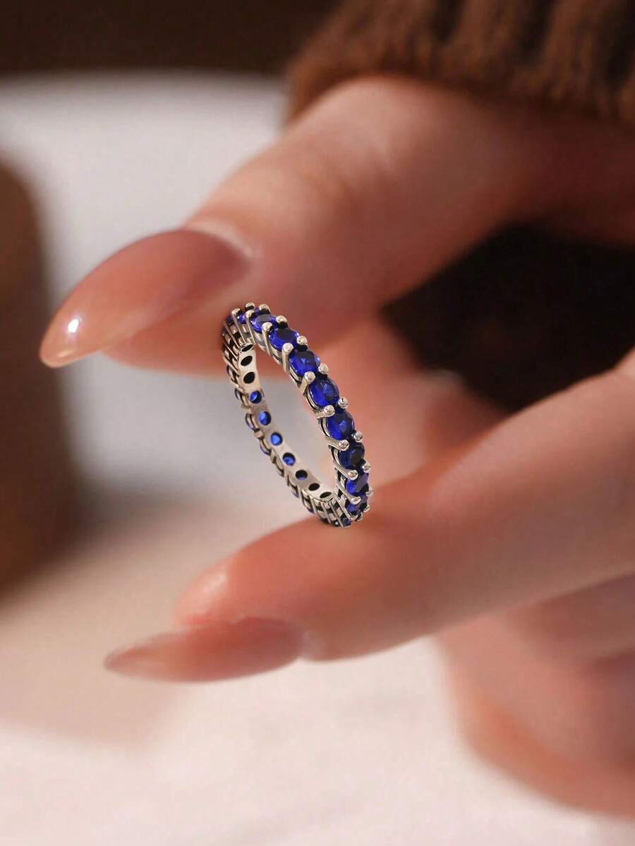 1 Pc High Sparkle Water Drop Row Ring High Carbonite Ring, S925&925 Sterling Silver Elegant Simple And Delicate Women's Rings, Delicate And Unique Design, Suitable For Wedding, Engagement Anniversary Exquisite Women's Jewelry Gift