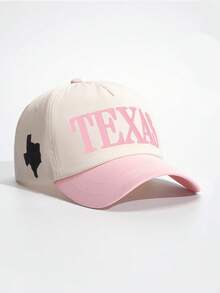 1pc TEXAS Trucker Hat, Personalized Letter Embroidery Baseball Cap, Streetwear 5-Panel Hat, Outdoor Sun Protection Casual Cap For Spring, Autumn, Travel, Beach
