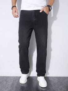 Jeans de mezclilla desgastados y lavados con sal de estilo casual para adolescentes y hombres