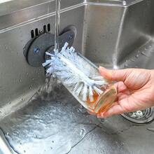 A 2-In-1 Cup Brush And Glass Cleaner, Manual Suction Cup Brush For Wine Glasses, Kitchen Sink Bottle Cleaning Tool, Made Of Durable PP Material, No Charging Required, Mixed Colors, Essential Kitchen Accessory. - Xám - Xem 8