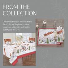 Home Fashions Santa Sleighride - Mantel de Navidad y Navidad, 60 x 84 Pulgadas, Rectangular - Camino de mesa (1) - Ver 4