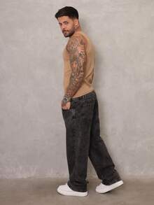 Men's Black Oversized Flared Bag Balloon Pants Launch 2025 - màu đen - Xem 5