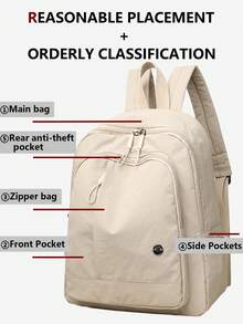 Anti-Theft Multi-Compartment Nylon Backpack Women Purse, Can Hold A 15.6-Inch Laptop Bag, Multi-Pocket Lightweight School Bag, Multi-Functional Book Bag, Large-Capacity Travel Bag, Convenient Commuter Day Bag, Suitable For Students, Junior High School, High School, Nurses, Teachers, Business People, Travel And Vacation, Business Trips, Daily Commuting, Shopping, Office, Dating, Hiking, Training, Work, Birthday Gift, Holiday Gift, Mochilas