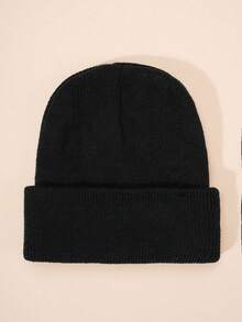 1pc Baby Solid Color Knit Hat, Y2K Style Autumn/Winter Children's Warm Casual Versatile Knit Cap, Suitable For Daily Wear