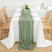 6/12Pack Sage Green Cheesecloth Table Runner 17x108Inch Spring Easter Cheese Cloth Table Runner 9FT Boho Gauze Table Runners Rustic Sheer Table Runners For Wedding Bridal Party Decor - màu xanh lá - Xem 8