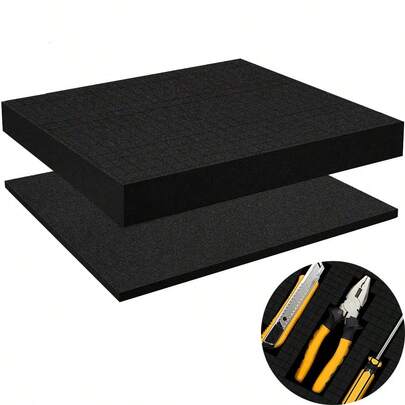 1/2/3PCS Black Removable Foam Inserts, Selectable And Removable Foam, Pre-Cut Cube Foam Board With Bottom, For Board Game Box Storage Drawers,Travel Essential