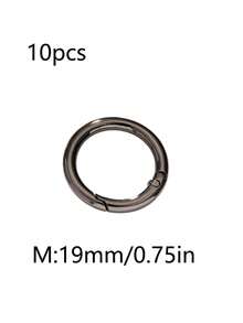 10pcs Spring O-Ring Alloy Buckle Portable Hook Clip Key Ring DIY Accessory For Keychains Bags Wallets Handbags And Pet Leashes School Supplies - Silver - View 13