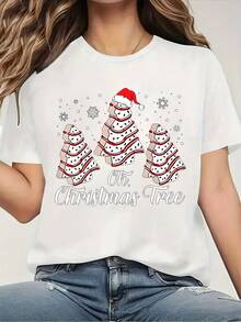 Women's Graphic Print T-Shirt, Perfect For Holiday Parties And Celebrations, Perfect For Birthdays, Halloween, Thanksgiving, Christmas, Or Family Gifts. Perfect For All Seasons
