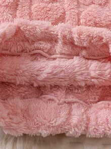 Setelan Baju Hoodie Plush untuk Anak Perempuan dan Legging Polos Kasual, Pakaian Sehari-hari untuk Musim Dingin - Berwarna merah muda - View 8