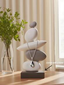 1pc Abstract Resin Stone Knot Figurine - Decorative Centerpiece For Living Room, Modern Indoor Display, Ideal For Christmas, Halloween, Easter, Decor - Multicolor - View 1