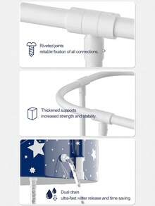 Bañera plegable para adultos para el hogar - Engrosada, para 2 personas, uso de agua caliente y fría, retención de calor, almacenamiento portátil, baño de hielo y remojo diario, experiencia de spa, opción de regalo, accesorios de baño, herramientas de baño - Azul estrellado - Ver 7