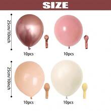 40pcs Vintage Pink Blush Balloon Set, 10inch Latex Balloons Suitable For Bride Party, Girls, Boho Style Birthday, Wedding, New Year Decorations - Multicolor - View 2