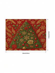 1 pièce Chemin de table sapin de Noël, Chemin de table décoratif de Noël, Chemin de table aspect lin de Noël, Chemin de table, Chemin de table, 1 pièce Chemin de table, 4 pièces Sets de table, 1 pièce Housse de coussin, 3 produits disponibles, Décoration saisonnière d'intérieur/extérieur pour fête d'hiver, Décoration de Noël pour la maison, Décoration de chambre de Noël, Fournitures de fête de Noël - Multicolore - Voir 9