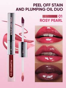 JUDYDOLL Peel Off Stain And Plumping Oil Duo, Orange Blossom Dual-Ended Lip Liner Remover & Nourishing Lip Oil, Great Gift For Dates, Makeup Parties, Beginners And Friends