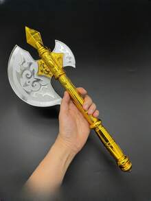 1pc Plastic Toy Battle Axe, Halloween Performance Weapon Prop Plastic Knife Sword Axe,For Summer Costume - Multicolor - View 7