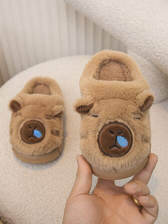 1 par de pantuflas de casa cómodas y forradas térmicamente para niños