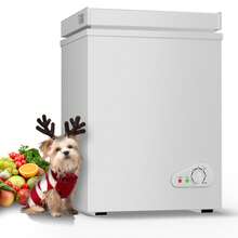 7.0 Cu Ft Deep Freezer With Removable Storage Basket, Black Top Open Door Freezer With 7 Level Adjustable Temperature,7.6-6.8°F - US B Type Plug(110-127V) - View 3