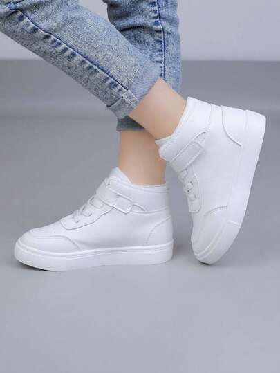 1 Par de Tênis Esportivos de Cano Alto Respiráveis Unissex, Sapatos de Caminhada Antiderrapantes e Resistentes ao Desgaste para Bebês, Sapatos Casuais Versáteis e da Moda para Estudantes, Sapatos de Corrida Infantis para Uso Externo, Adequados para Uso Diário e Atividades Externas na Primavera/Outono