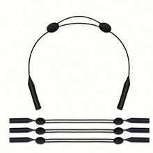 3 Adjustable Sports Eyewear Chains, Silicone Eyewear Holders, Comfortable Non-Slip Eyewear Straps For Active Lifestyles - Black Without Glasses - Black - View 7