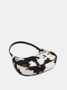 1 Túi đeo vai Novachic thời trang thu đông bằng da lộn ngắn in hình bò, phong cách cổ điển, có khóa kéo, phù hợp cho nhiều dịp - Nhiều màu - Xem 3