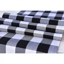 Estilohome.Fsn - Camino De Mesa De 35,5 X 81,3 Cm, 100% AlgodóN, DiseñO De BúFalo, Color Blanco Y NegroVersióN Mejorada - Blanco y Negro - Ver 3