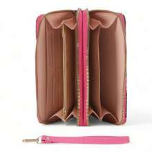 Women's Wristlet Zip-Around Wallet – 3-Layer Double Zipper Clutch With Removable Strap, Cartoon Print Organizer, Large Capacity, Travel-Friendly Purse For Cards, Cash, Phone - 經典卡通 - 查看 3