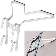 Rigogo Multipurpose Ladder Stand Off Universal Aluminum Corner Ladder Stay,  Ladder Stabilizer,Non-Slip Aluminum Corner Ladder, Easy Installation, Easy Storage,V Or I -Shaped - White - View 3