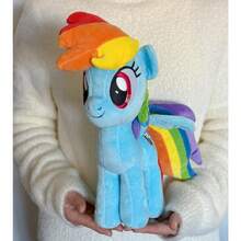 Hasbro 30 厘米我的小马驹毛绒动物玩偶，暮光闪闪萍琪派小蝶彩虹冲刺官方授权角色，适合女孩的柔软可拥抱毛绒玩具，适合女孩的理想生日假期可爱礼物 - 彩虹破折號 - 查看 2