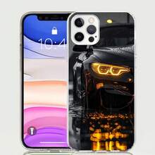 Funda Deportiva Negra Blanca compatible con B-BMW, compatible con  16 15 Plus 11 14 Pro Max 13 12 Mini 16E XS X XR 7 8 + SE, Patrón Personalizado Co, Funda compatible con  17 pro max,  17 pro,  17,  16 pro max - FB839-7 - Ver 4