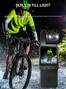 1080P HD Video Wearable Sports Camera, Built-In Flash, One-Touch Recording, USB Dual Charging, Long-Lasting Lithium-Polymer Battery, Compact Clip Design, Suitable For Cycling, Vlogging, Monitoring, Travel & Compatible With Smartphones/Tablets (1000 MAh) - Black - View 5