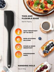 3/6件套硅胶烘焙套装 - 硅胶刮刀、硅胶T形刮刀、硅胶涂抹刷。耐热多用途烘焙套装