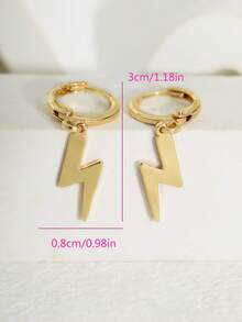 1 par de pendientes de aro con diseño minimalista de estilo del Medio Oriente, chapados en oro de 18K de cobre, con medialuna, rayo y ojo del diablo, adecuados para uso diario, reuniones, Ramadán y Halloween de las mujeres