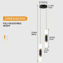YQYYFC 2-Light Pendant Lights Kitchen Island Dimmable LED Modern Mini Pendant Light, Bedroom Small Pendant Light Fixtures (Black Gold) - Vàng đen - Xem 5