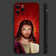 Funda de Teléfono con Diseño de Dios Jesús Rezo Compatible con Apple  15,14,13,12,11,Pro,X,XS,Max,XR,Plus,Mini Funda Negra Suave, Compatible con Funda  17, Funda  17 Pro, Funda  17 Pro Max - z6 - Ver 6