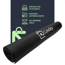 Tapete de Yoga Lincky,  Colchoneta de ejercicio ideal para hogar, parque y gym, Esterilla portátil tamaño de  184x61 espesor de 3m - Negro - Ver 2