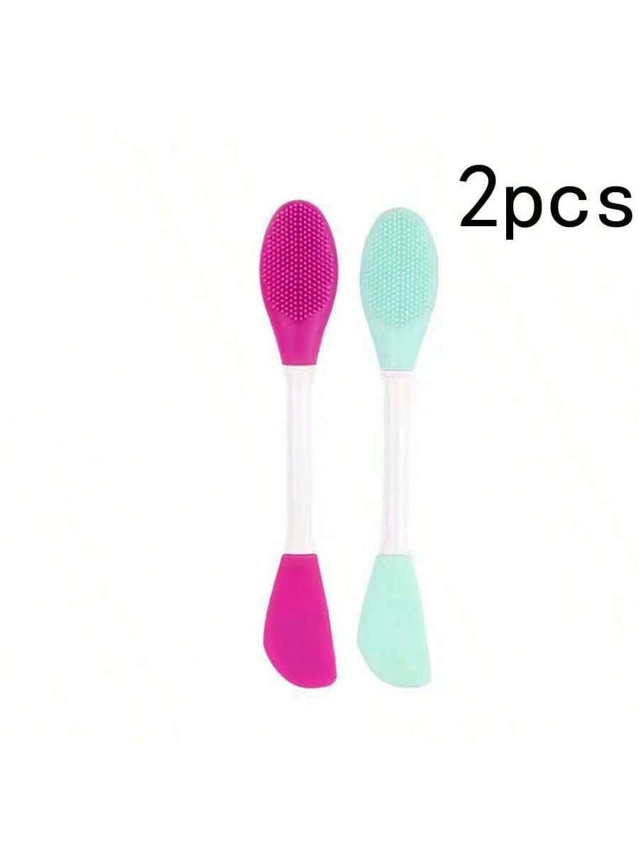 فرشاة وجه سيليكون ذات رأسين للتنظيف والتدليك وتطبي...