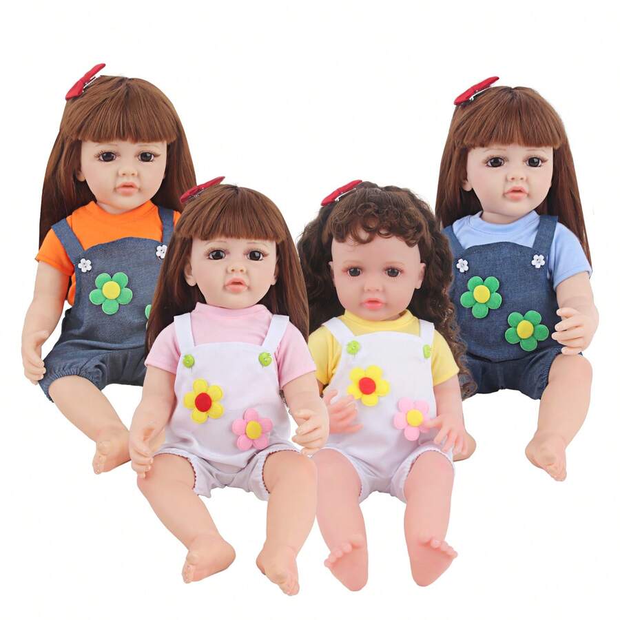 MSYO 1 Set de 55cm Ropa de Muñeca, Conjunto de Moda para Muñeca, 4 Estilos Disponibles, Moño de Muñeca + Pantalones Babero de Muñeca + Manga Corta de Muñeca, Set de 3 piezas, Adecuado como Regalo de Cumpleaños o Regalo Festivo para Niñas Pequeñas - Multicolor - Ver 1