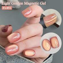 FOUR LILY 10ml 果冻磁性指甲凝胶 - 浅金色猫眼效果，闪亮持久亮片 UV LED 指甲凝胶 - 彩色 - 查看 9